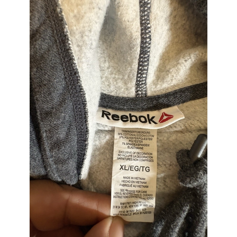 Reebok Hoodie Men Size XL Gray‎ Snap Slash Pockets - Picture 2 of 6